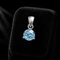 Sterling Silver Aquamarine Pendant Hallmarked British Made All Chain Lengths