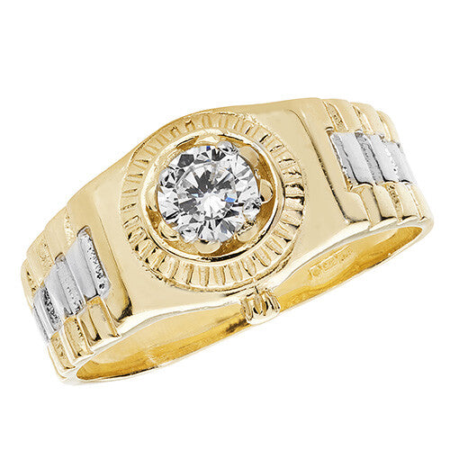 Solid 9ct Yellow Gold Watch Ring Gents Mens Fully Hallmarked Signet British Made