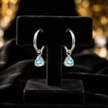 Trillion Blue Topaz Hoop Earrings Sterling Silver 925 Hallmarked Brand New Boxed