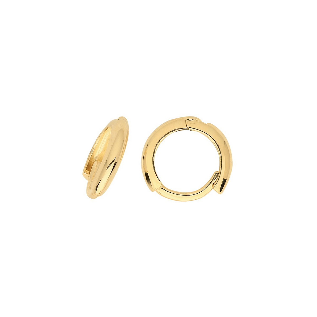 9ct Yellow Gold 7mm Hoop Earrings British Made 375 Hallmarked Brand New Boxed