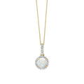 Opal And Diamond Surround Pendant 9ct Yellow Gold 375 Hallmarked British Made