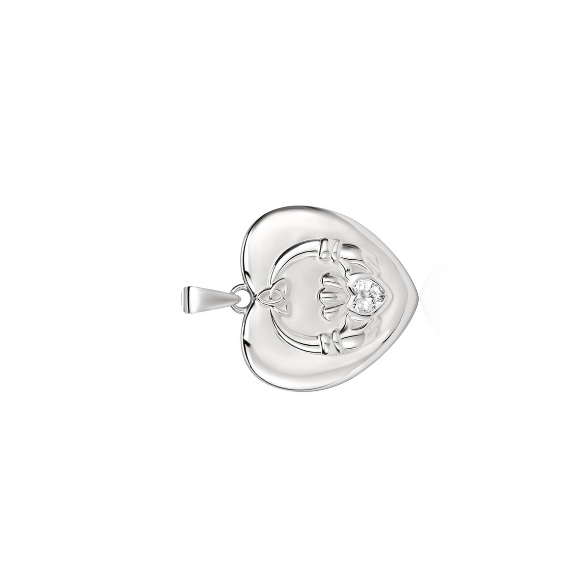 Heart Claddagh Pendant Sterling Silver 925 Hallmarked All Chain Lengths