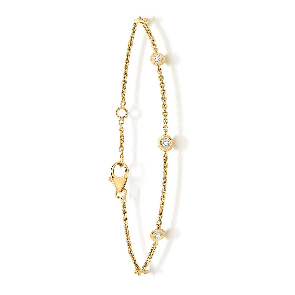 Flush 18ct Yellow Gold Bracelet Natural Diamond 750 Hallmarked British Made