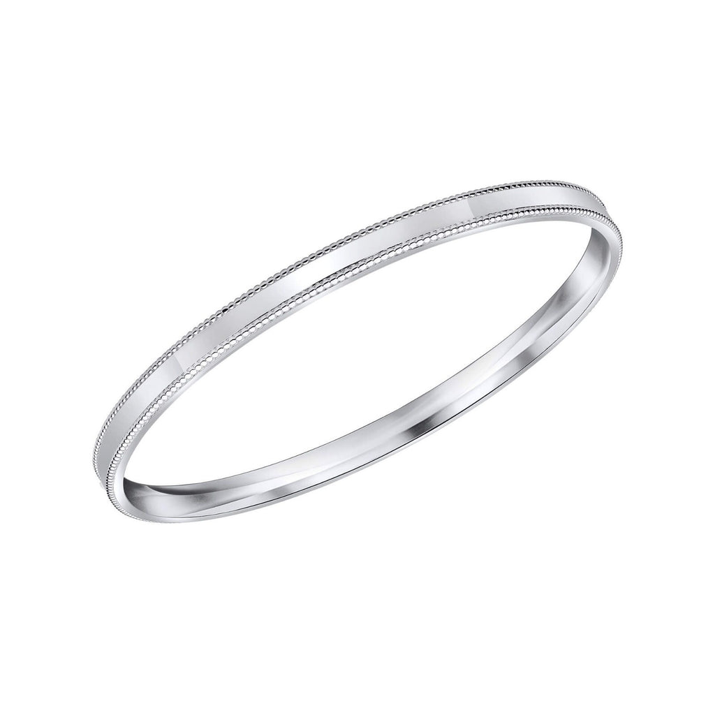 5mm Millegrain Bangle Sterling Silver British Made 925 Hallmark Brand New Boxed