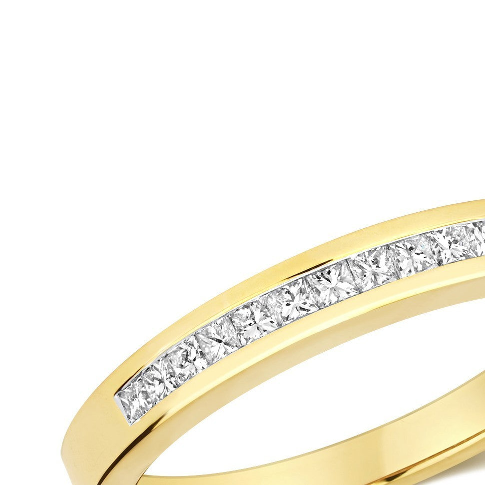 12 Natural Diamond Channel Set Ring 18ct Yellow Gold Hallmarked Sizes J - Q