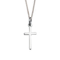 Plain Cross Pendant Sterling Silver Hallmarked British Made All Chain Lengths