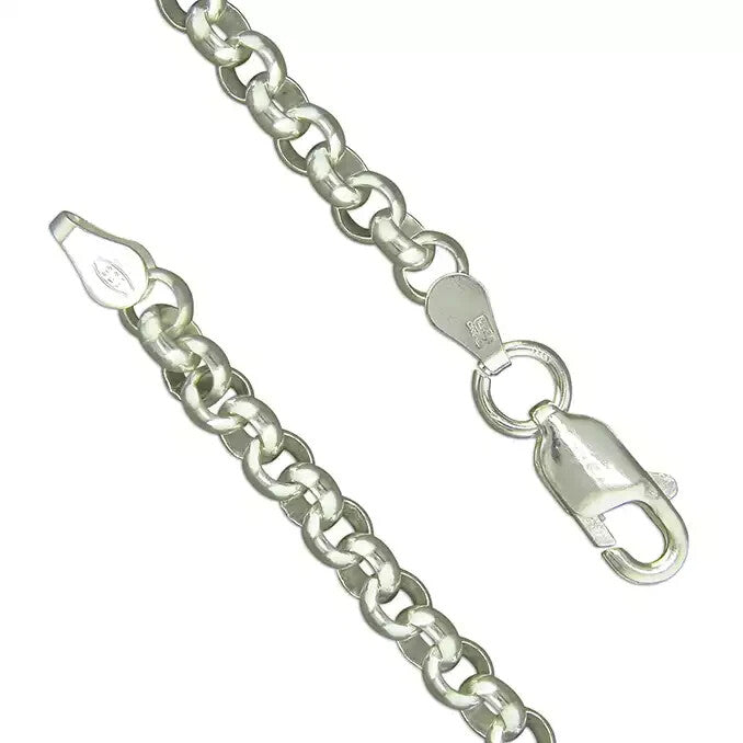 Gents Solid Sterling Silver Interlinked Cable Chain Bracelet 925 Hallmarked