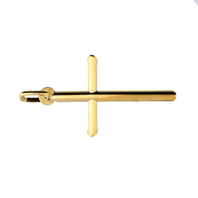 9ct Yellow Gold Crucifix Cross Pendant Hallmarked British Made All Chain Lengths