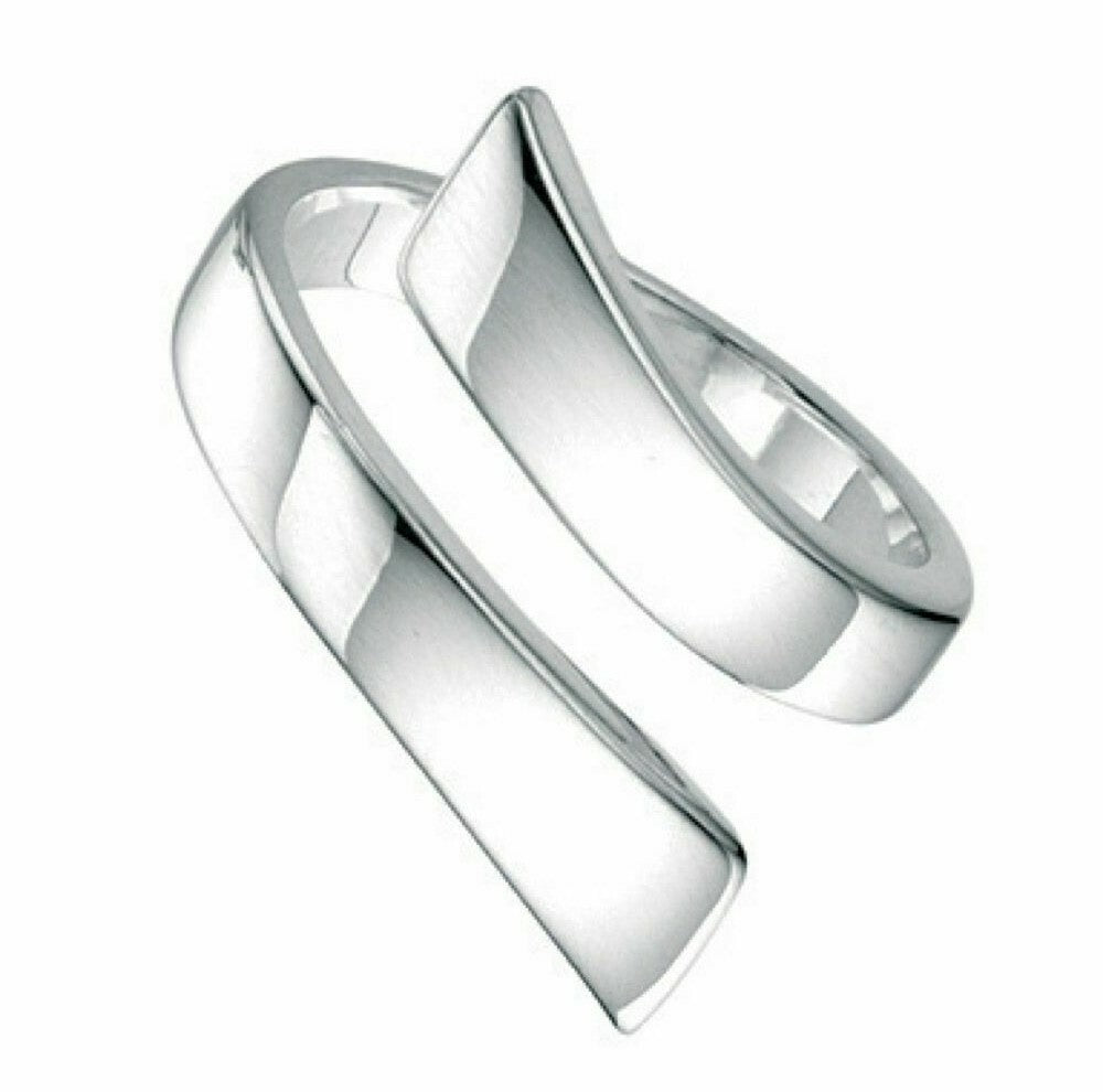 Sterling Silver Cross Over Ring 925 Hallmarked Size K - S British Made