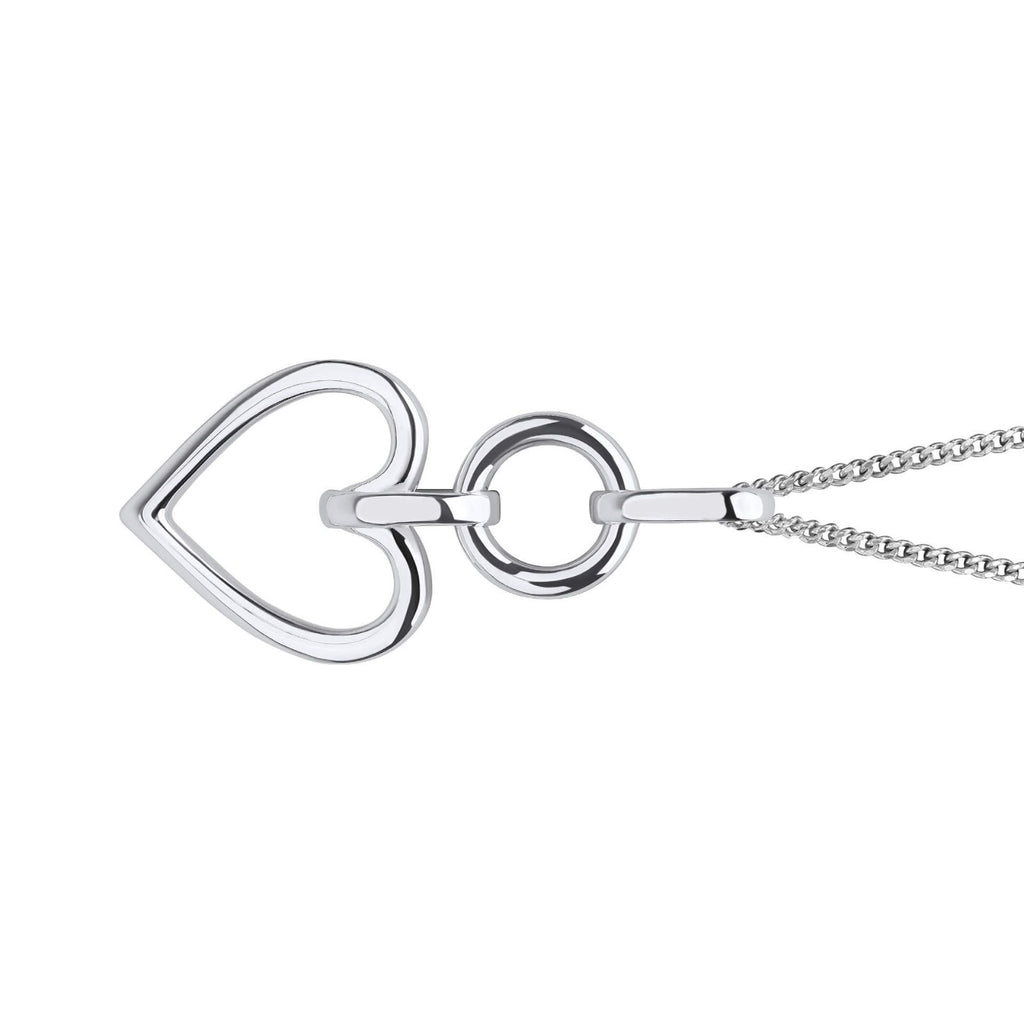 Open Heart Drop Pendant Sterling Silver 925 Hallmarked All Chain Lengths