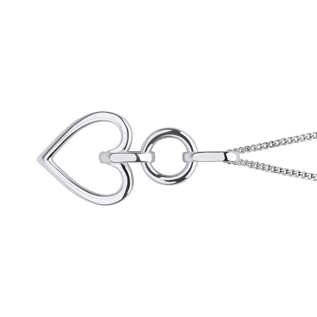 Open Heart Drop Pendant Sterling Silver 925 Hallmarked All Chain Lengths