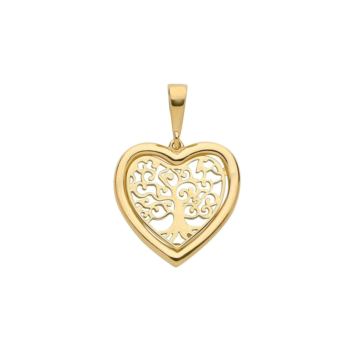 Heart Tree Of Life 9ct Yellow Gold Pendant 375 Hallmarked All Chain Lengths