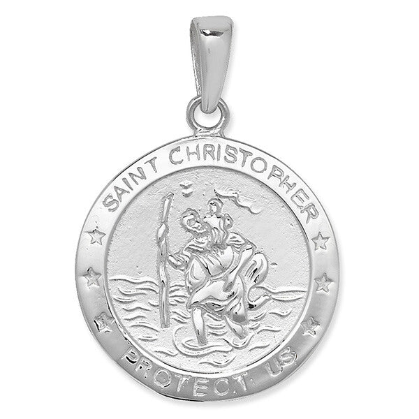 Sterling Silver St Christopher Pendant 925 British Made All Chain Lengths 