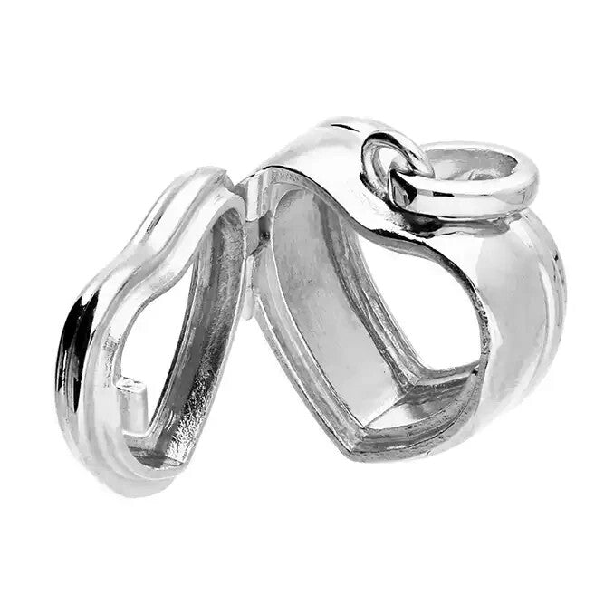 Heart Glass Locket Sterling Silver 925 Hallmarked British Made All Chain Lengths