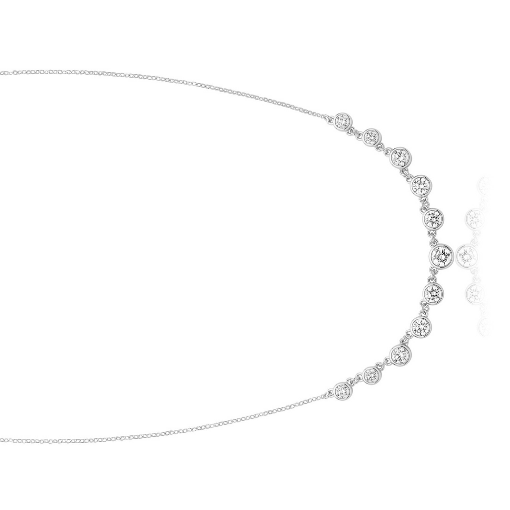 Graduated Bezel Set Necklace Sterling Silver 925 Hallmarked British Made