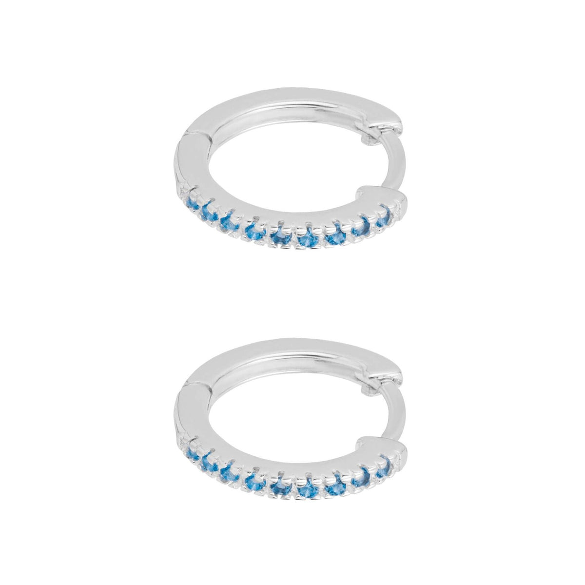 Blue Crystal Hoop Earrings Sterling Silver 925 Hallmarked Brand New Boxed