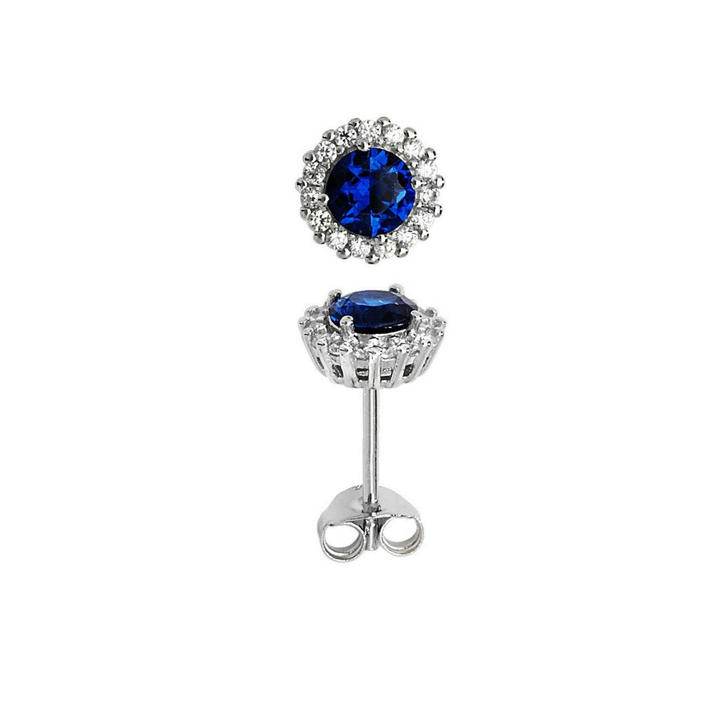 Natural Sapphire Earrings Solid Sterling Silver 925 Hallmarked Brand New Boxed
