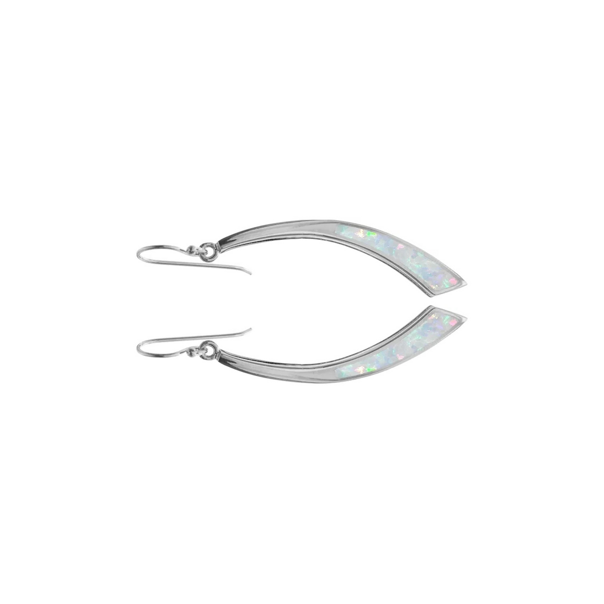 Natural White Opal Teardrop Earrings Sterling Silver 925 Hallmarked British Made