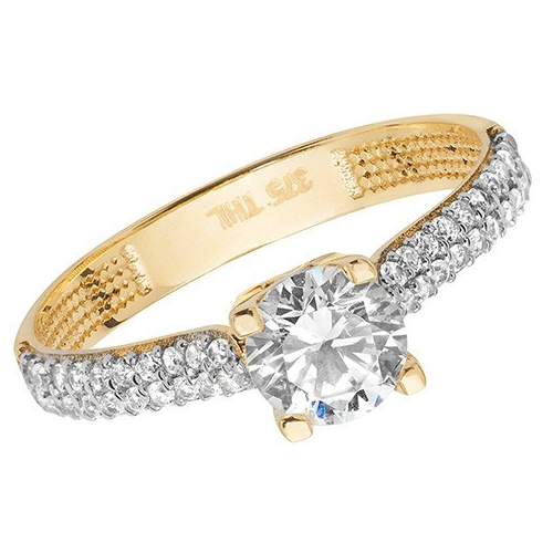 Solitaire Engagement Ring 9ct Yellow Gold 375 Hallmark Sizes J - S British Made