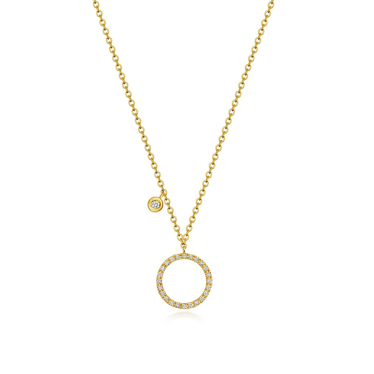 25 Natural Diamond Circle Necklace 18ct Yellow Gold Hallmarked British Made