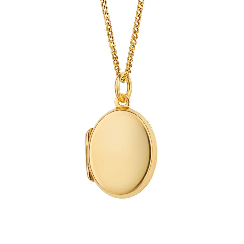 Small Oval Locket Yellow Gold Plated Hallmarked British Made All Chain Lengths