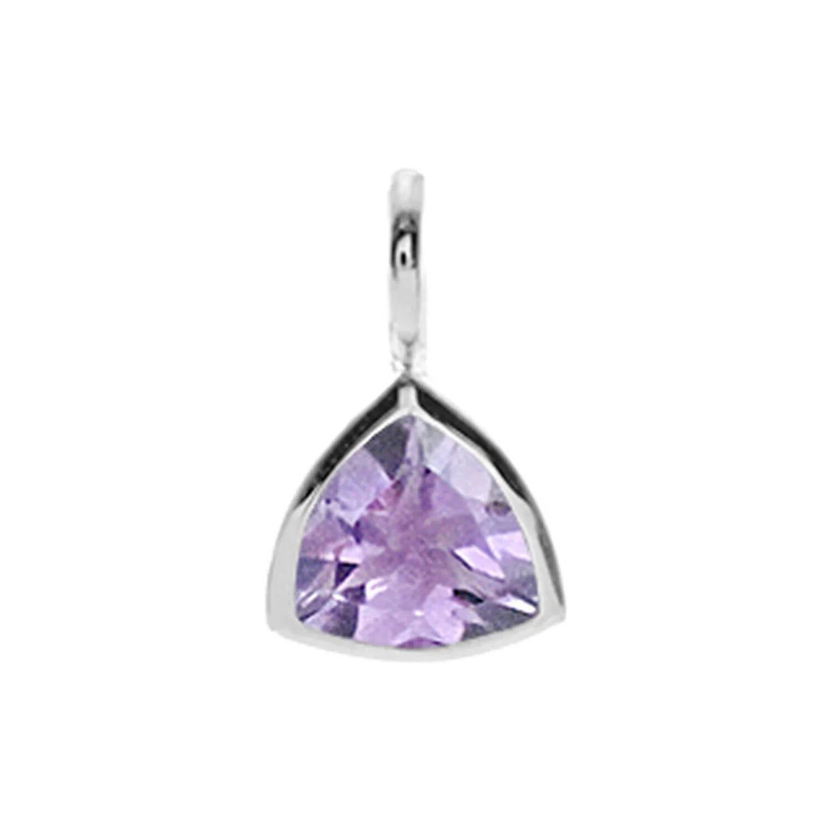 Trillion Cut Amethyst Pendant Sterling Silver 925 Hallmarked All Chain Lengths