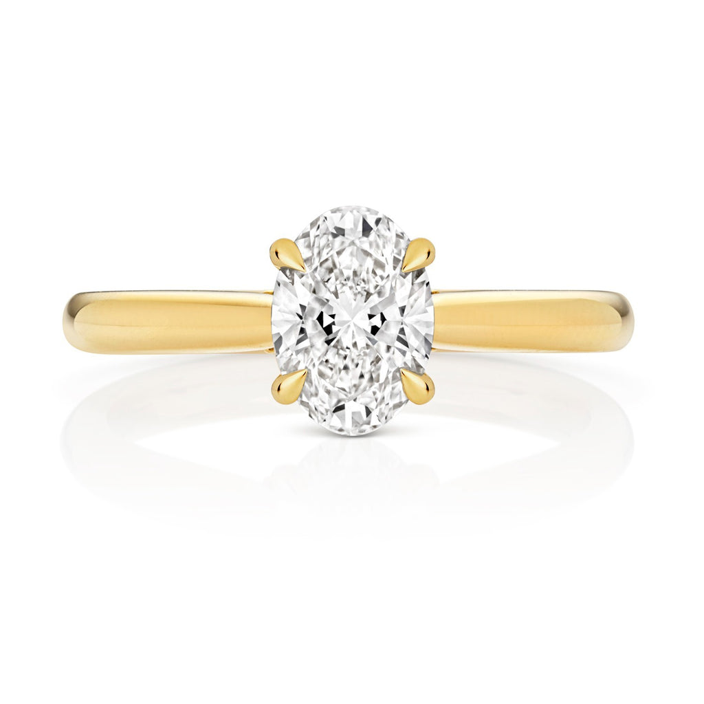 Oval Lab-Grown Diamond Engagement Ring 18ct Yellow Gold Hallmarked Sizes J - Q