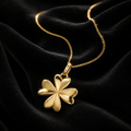 Four Leaf Clover Pendant 9ct Yellow Gold 375 Hallmarked British Made