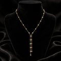 Ball Chain Necklace Lariat 9ct Yellow Gold 375 Hallmarked British Made 43cm