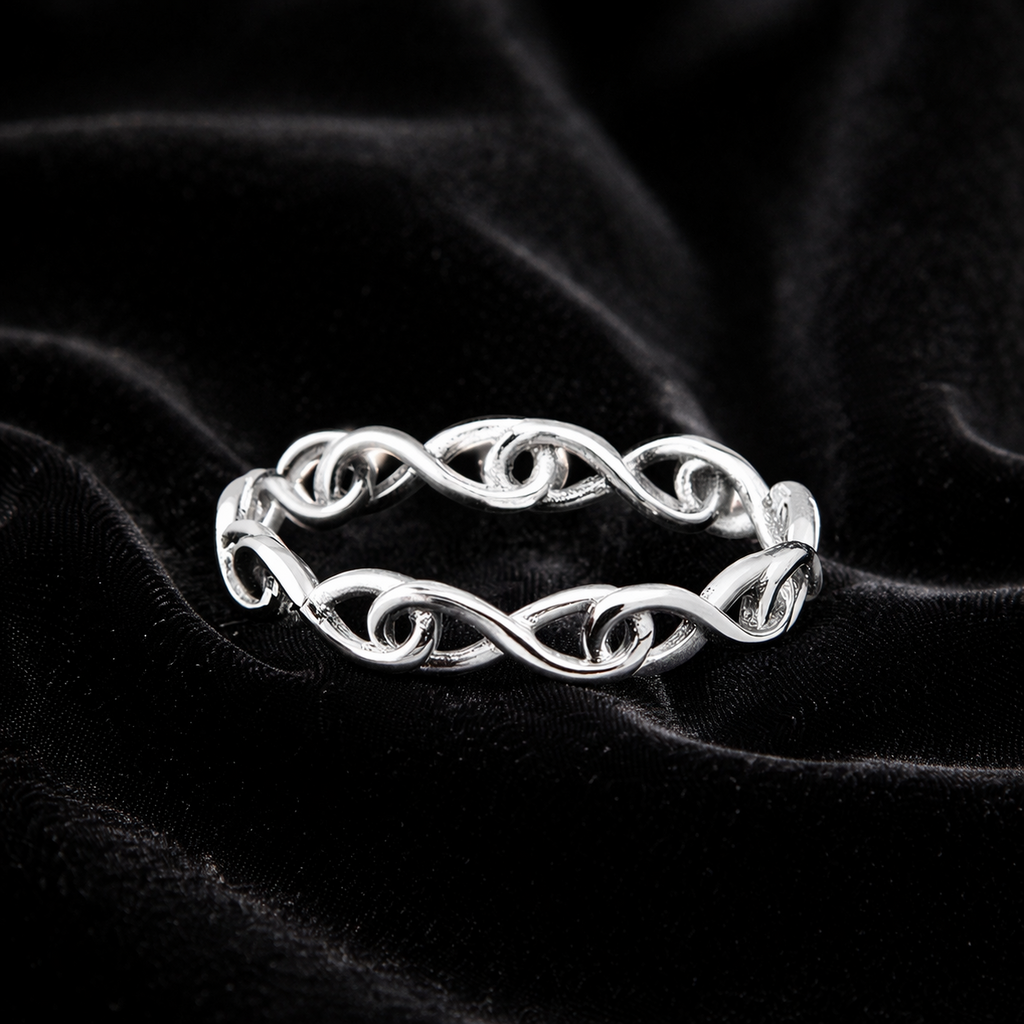Infinity Ring Sterling Silver 925 Hallmarked British Made Size J - S