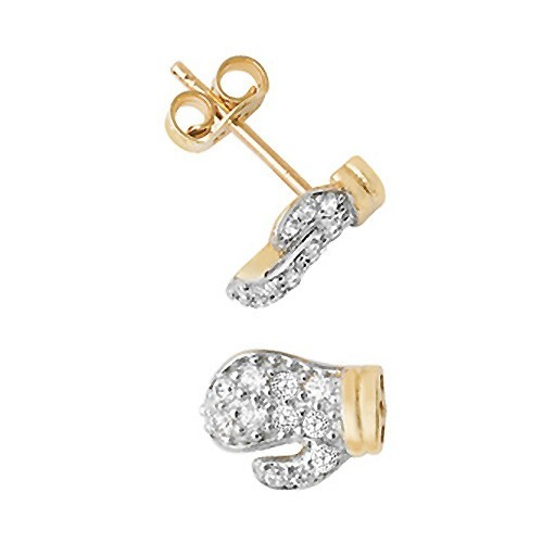 Mens Boxing Glove Earrings 9ct Yellow Gold Gents 375 Hallmarked Brand New Boxed