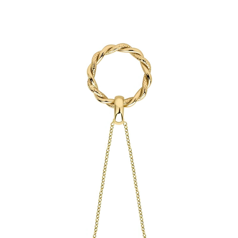 Round Rope Twist Pendant 9ct Yellow Gold 375 Hallmarked British Made