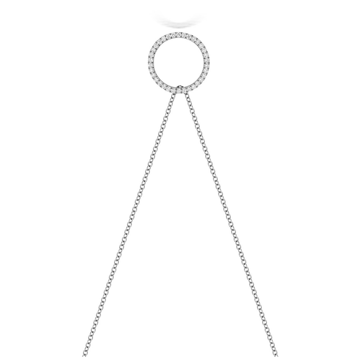 34 Natural Diamond Circle Necklace 18ct White Gold Hallmarked British Made