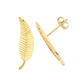 Climber Leaf Stud Earrings 9ct Yellow Gold 375 Hallmarked Brand New Boxed
