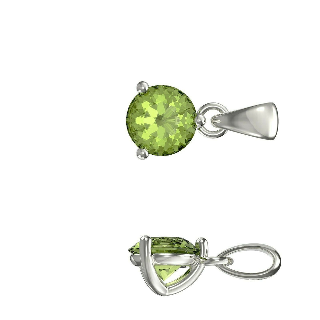 Sterling Silver Peridot Pendant Hallmarked British Made All Chain Lengths