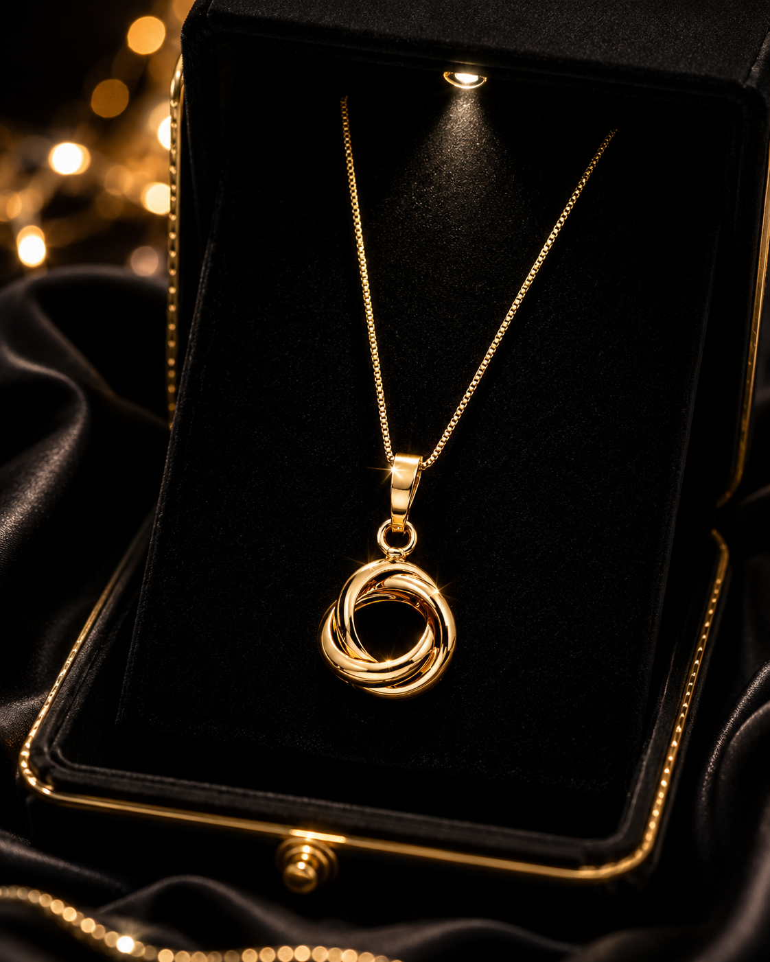 Yellow Gold Russian Pendant Twist Knot 375 Hallmarked British Made Brand New