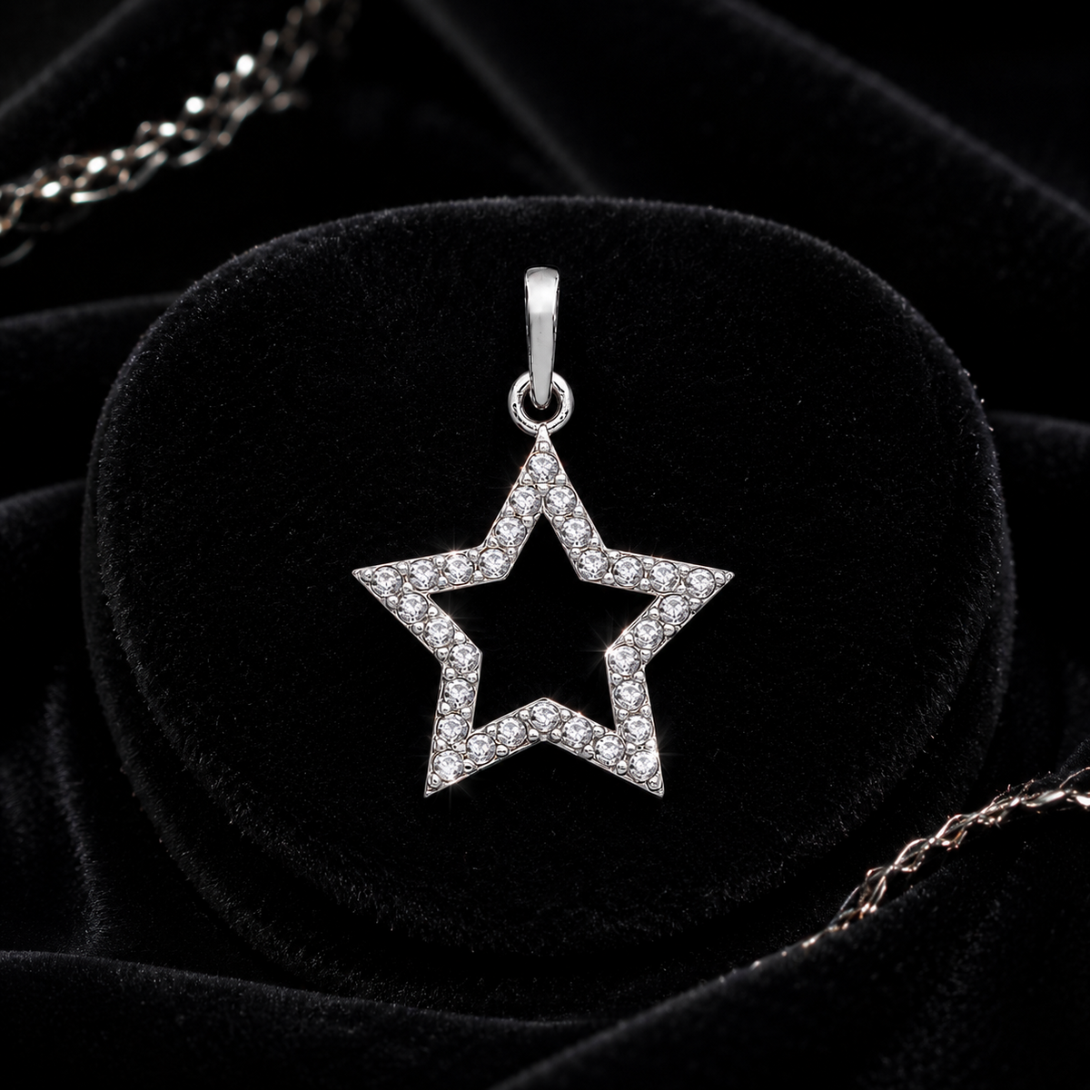 Star 9ct White Gold Pendant 375 Hallmarked British Made All Chain Lengths