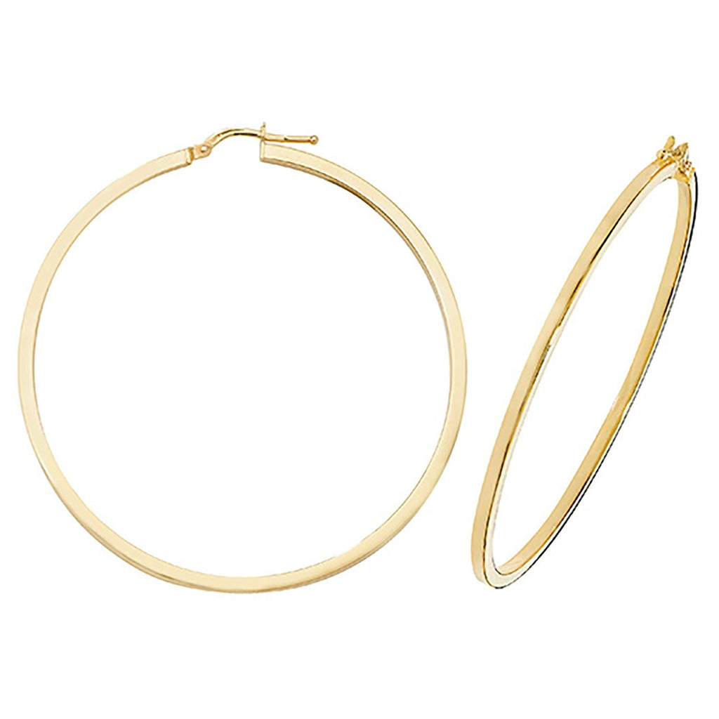 9ct Yellow Gold Hoop Earrings 375 Hallmarked 8mm - 50mm Diameter British Made