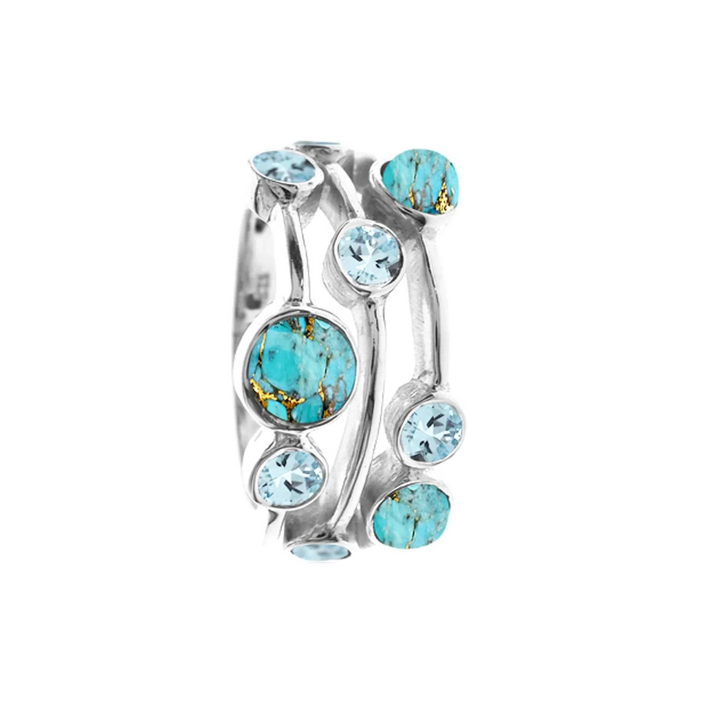 Natural 9 Topaz Ring Sterling Silver 925 Hallmarked British Made Size K - T