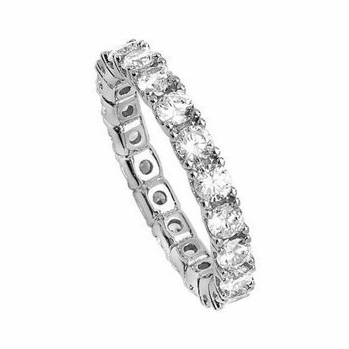 Sterling Silver Eternity Ring Anniversary Gemstone 925 Hallmarked Size L - Q