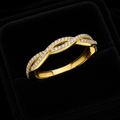Crossover Gemstone Eternity Ring 9ct Yellow Gold Hallmarked Sizes L - Q