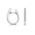 9mm Oval Natural Diamond Hoop Earrings 18ct White Gold Hallmarked British Made
