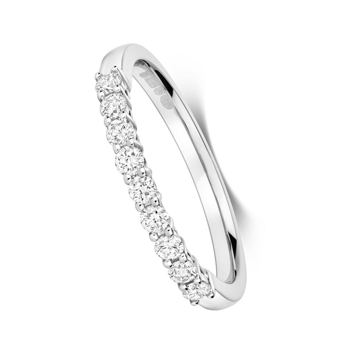 9 Natural Diamond Eternity Ring 18ct White Gold Hallmarked Sizes J - Q