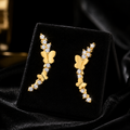Butterfly Climber Stud Earrings 9ct Yellow Gold 375 Hallmarked Brand New Boxed