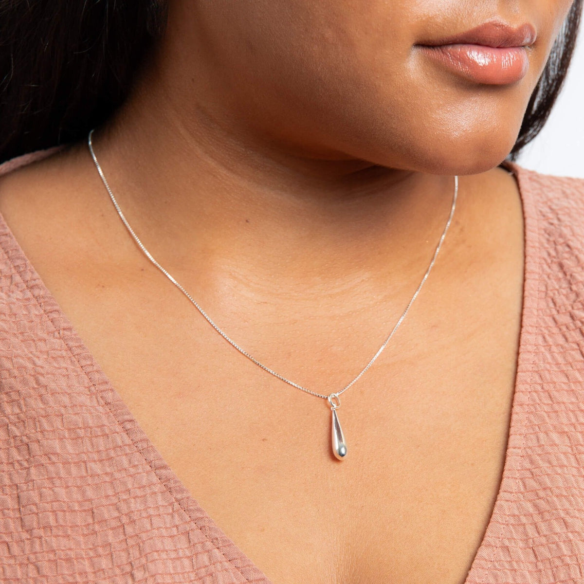 Teardrop Pendant Sterling Silver 925 Hallmarked All Chain Lengths British Made