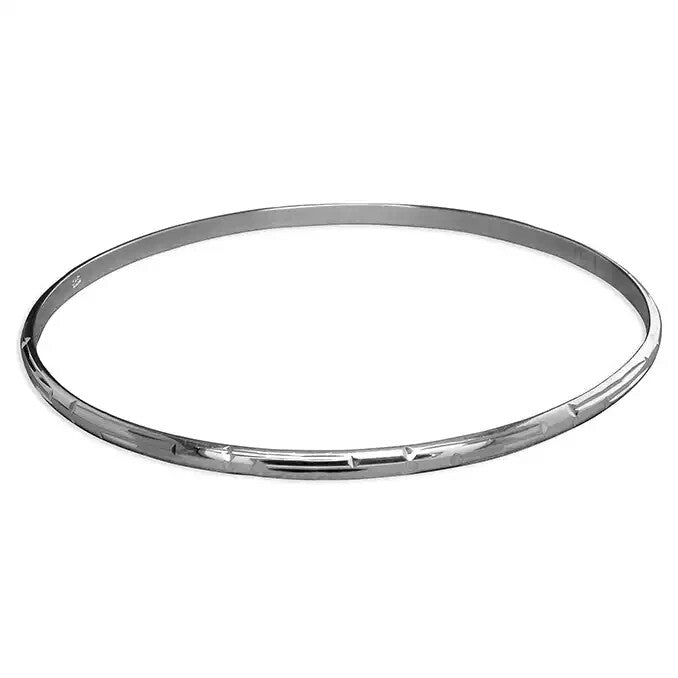 Thin DC Bangle Sterling Silver 925 Hallmarked British Made Brand New