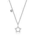 21 Natural Diamond Star Necklace 18ct White Gold Hallmarked British Made