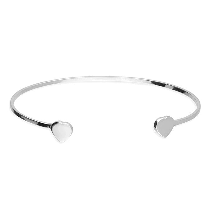 Open Heart Torce Bangle British Made 925 Hallmarked Brand New Boxed