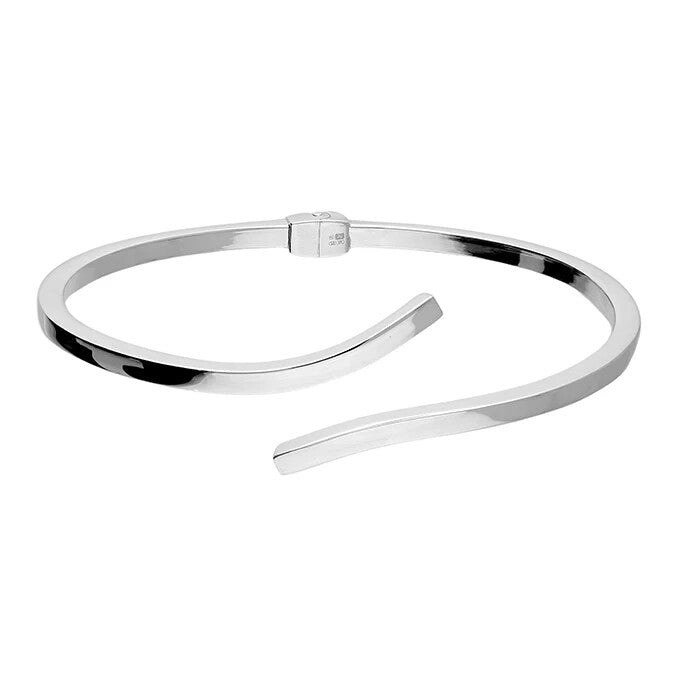 Hinged Crossover Bangle Sterling Silver 925 Hallmarked British Made Brand New