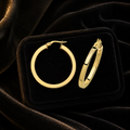9ct Yellow Gold Hoops SQ Tube 375 Hallmarked 15mm - 40mm Diameter British Made